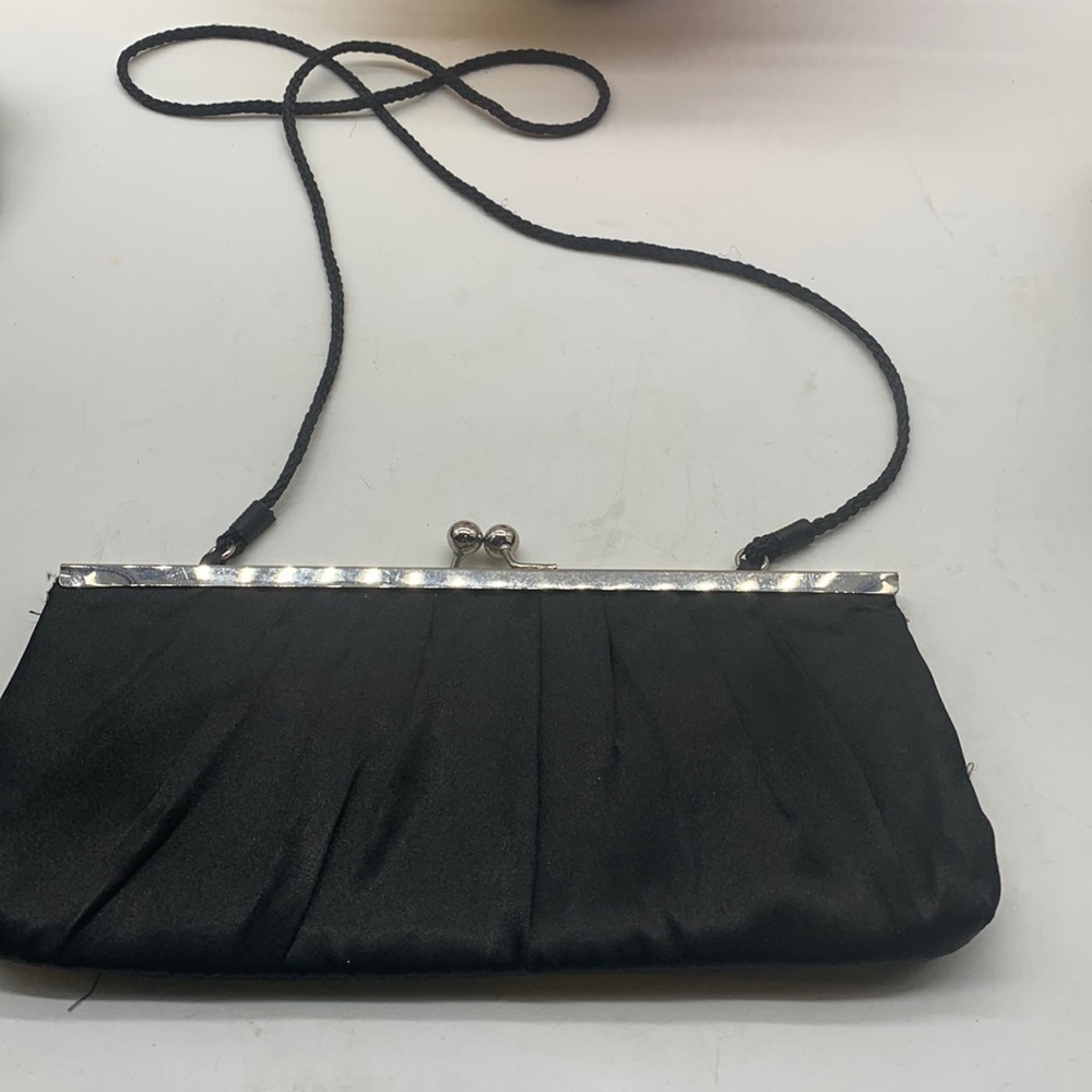 Fioni Black Silver evening bag Formal Prom purse. SM1686